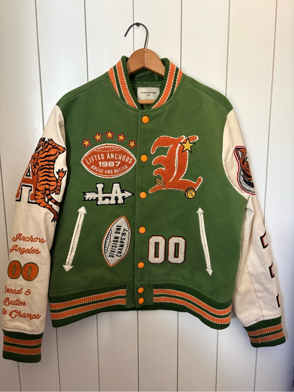 Green & Cream Varsity Jacket